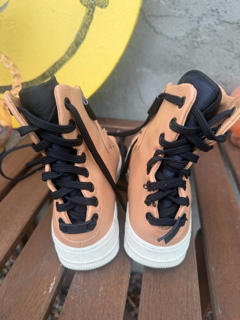 NIKE AF1 Air Force 1 Rebel XX Praline Tan Black High Top Sneakers Shoes Womens 7